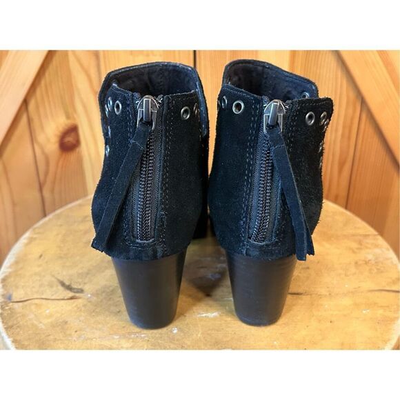 Minnetonka Boots Suede Leather Eyelets Back Zipper Open Toe Womens Size 7 - Picture 4 of 8